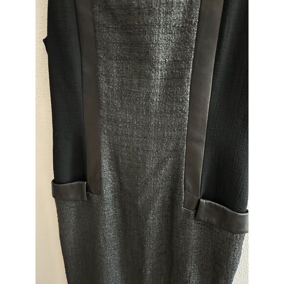Jonathan Saunders Womens Leather Textured Sleeveless Sheath Dress Black Size 36 - Picture 3 of 10